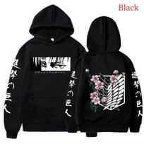 Japoniškas anime „Attack on Titan Hoodie AOT“ grafinis megztinis su gobtuvu Streetwear Harajuku stiliaus unisex gatvės apranga S