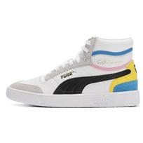 Puma Ralph Sampson Mid International Game Unisex Kedai Balti Juodi Imperijos Geltoni 375927-01 37