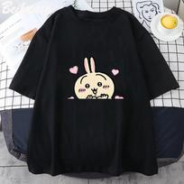 Chiikawa Cat T-shirt Casual Unisex/Women Kawaii Cartoon Printing Tee-shirt 100% Cotton Harajuku Top Summer Vintage Short Sleeve Tee Unisex T-shirt L