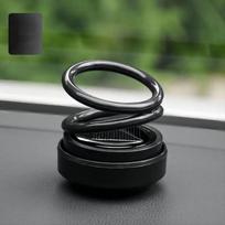 Nešiojamas kinetinis molekulinis šildytuvas, automobilio oro aromaterapinis dvigubas žiedas, besisukantis saulės energija varomas automobilių kvepalų difuzorius molekulinis šildytuvas juoda
