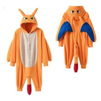 „Charizard Onesie“ vaikams, vaikams, „Kigurumi“, Helovino kostiumų vakarėlio dovana 110 mėlyna/oranžinė