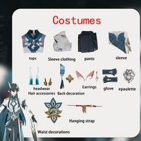 Danheng Imbibitor Lunae Cosplay Honkai: „Star Rail Cos“ žaidimo kostiumo komplektas, visas komplektas, vyriškas XS mėlyna