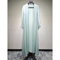 Eid Silky Abayas moterims Musulmon Jalabiya Ramadan Chalatas Suknelė su sagomis rankovėmis Ramadan Caftan Vakarėlio suknelės Vestido Largo Cardigan S šviesiai žalios spalvos