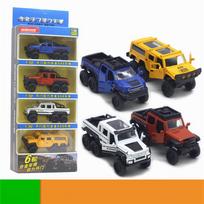 1/50 dyzeliniai žaisliniai sunkvežimiai 6x6 4 pakuotės atgal patraukiami žaisliniai automobiliai, atidaromos durelės, visureigių automobilių žaislai Gimtadienio dovana berniukams ir mažiems vaikams 1/50:9.5*3.8*4.2cmClassic