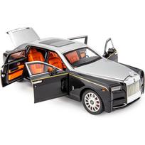 1/18 Rolls-Royce Phantom modelio lengvojo lydinio kolekcionuojamas, traukiamas atgal žaislinis automobilis, klasikinis dvigubų durų modelio transporto priemonės logotipas gali būti sulankstytas, dovana 1/18-Size:29*10.2*7.5cm sidabras