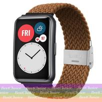 Nailono pintas laikrodžio dirželis, skirtas Huawei Watch Fit3 Elastinė kilpa, skirta Huawei Watch Fit 3 reguliuojamų dirželių apyrankė For Huawei Watch Fit3 ruda