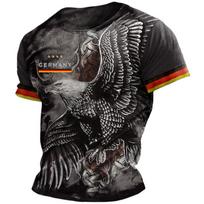 Germany Eagle Print marškinėliai Vyrams Vasarinis kvėpuojantis poliesteris O kaklo trumpomis rankovėmis marškinėliai Vintažiniai vyriški marškinėliai 3XL L