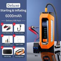 Automobilio ir motociklo oro siurblio avarinio paleidimo maitinimo šaltinio lengvasis nešiojamasis oro siurblys „Viskas viename“ didelės talpos automobilio įkrovimo lobis 16000mah 6000 mAh