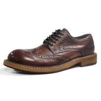 Naujos mados vyriškos suknelės Batai Asmenybės tendencija Paty Odiniai vestuviniai batai Vyriški odiniai Oxfords batai 38 tamsiai ruda spalva