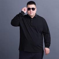 8XL Super Didelio Dydžio Vyriški Kasdieniai Marškiniai Be Kišenių Atvartu Ilgomis Rankovėmis Viengubos Krūtinės Darbo Verslo Formalūs Socialiniai Polo Marškiniai 6XL juoda
