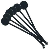 100 „Swizzle Stick Round Tip“ lazdelių pakuotė, skirta gėrimų maišymui skaidraus plastiko kavos maišytuvų kokteilių maišymo lazdelė juoda