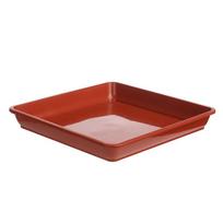 Patvarus plastikinis kasdieninis lauko lašelių padėklas sodintuvų padėklas sodo reikmenims gėlių vazonų padėklas 12 x 12cm raudona