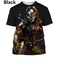 Nauji vasariniai „Predator“ 3D spausdinimo marškinėliai, kasdieniai, juokingi, vyriški, moteriški, trumpomis rankovėmis, didelio dydžio drabužiai, viršutiniai marškinėliai, kvėpuojantys ir vėsūs S