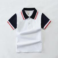 Vaikiški polo marškinėliai: Medvilninė uniforma trumpomis rankovėmis pradinei ir vidurinei mokyklai – balta arba mėlyna (Dydžiai 100-190) Size 120cm