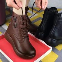 Mada Prabangūs Moteriški Batai Nauji Odiniai Aulinukai Dizainerio Platforminiai Moteriški Batai Retro Laisvalaikio Batai Moterims Chelsea Batai Botas Mujer 35 ruda
