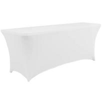 Juoda/Balta 4/6FT Tampri Spandex Stalo Dangalas Plaunamas Virtuvės Universalus Staltiesė Tinka Renginiui Banketui Vestuvėms Kokteilių Vakarėliui 4FT 1pcs balta