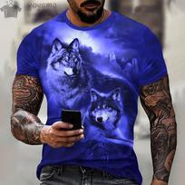 Men's Clothing Wolf Pattern 3d Print T-Shirts For Men Summer Fashion Short Sleeve Tee Vintage Street O-Neck Oversized T-Shirt XL