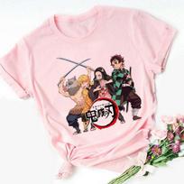 Nezuko Kamado Kimetsu No Yaiba Spausdinimas Rožiniai Vaikų Marškinėliai Vaikams Kūdikiams Mieli Harajuku Kawaii Drabužiai Berniukui Mergaitei Viršutiniai Drabužiai Dovana, Didmeninė Prekyba Lašiniais Lašais 110