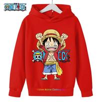 Anime Luffy Hoodis Vaikams, One Piece Megztinis, Paltai Kūdikiams Berniukams ir Mergaitėms, Šiltas Megztinis, Rudens Drabužiai 100