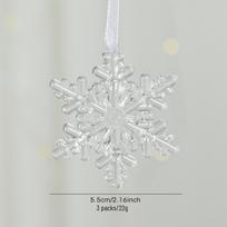 Skaidūs Kalėdų eglutės žaisliukai: Varvekliai, Snaigės ir Elnių Pakabukai 5.5cm snowflake/3pcs