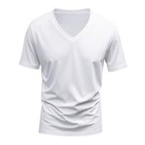 Men Summer T-shirt Short Sleeves V Neck Solid Color Quick-drying Loose Pullover Mid L balta