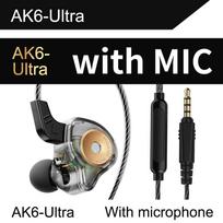 QKZ AK6-Ultra Laidinės ausinės 3,5 mm AUX In-Ear laisvų rankų įranga su mikrofonu Dinamiškas HIFI garsas Ausinės Sportui Žaidimams Muzikai Telefonui Planšetiniam kompiuteriui Black