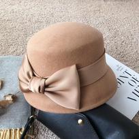 Elegantiška vilnonė skrybėlė moterims: Hepburno įkvėptas kaspino prancūziškas retro stilius Adjustable chaki
