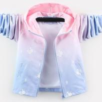 Girls Casual Gradient Storm Jacket Spring and Autumn Children Fashion Coat 160cm rožinė