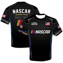 Vyriški marškinėliai treniruotėms apvaliu kaklu NASCAR languota vėliava sportinė uniforma 3D spaudas kvėpuojantys greitai džiūstantys marškinėliai unisex kasdieniai marškinėliai S balta