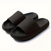3.2CM Štampavimo Šūdo pojūtis, Storo pado sandalai šlepetės moteriškos, Vasaros naujos poros, EVA namų aukštinimas, Minkšto pado vonios vyriški laikikliai 38-39 juoda