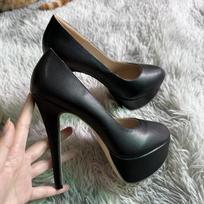 Moteriški aukštakulniai 14 cm Itin striptizo stulpo šokiams Stiletto Seksualūs platforminiai aukštakulniai Matiniai apvalūs priekiai Vakarėliui Suknelei Vestuviniai batai 44 juoda