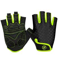 MOREOK Unisex sportinės pirštinės be pirštų, likros, MTB plento dviračių pirštinės, 5 mm gelio pagalvėlė, lauko neslystančios dviračių pirštinės vyrams ir moterims XL geltona
