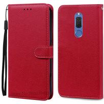 Dėklas Huawei Mate 10 Lite, Dangtelis Huawei Nova 2i, Odinis piniginės dėklas Huawei RNE-L21 L22 RNE-L01 L02 L03 L11 L23 AL00 Huawei Mate 10 Lite tamsiai raudona spalva