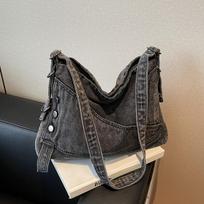 Denim Shoulder Bag Casual Retro Women Messenger Bag Large Capacity Commuter Bags with Adjustable Strap Female Crossbody Bags juoda