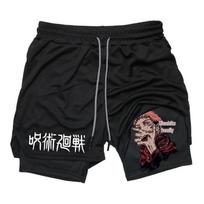 Jujutsu Kaisen Anime Print Double-Layer Beach & Fitness Shorts - Summer Style 3XL