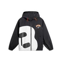Li Ning Basketball Series Bad Five Letter B Color Block Splicing UV Resistant Hooded Loose Sports Windbreaker Men outerwear Black AFDU417-3 M