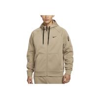 Nike Therma-Fit Solid Color Fleece Full Zip Warm Hooded Cardigan Sweatshirt Men outerwear Khaki DQ4831-247 S
