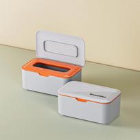 Large Capacity Wet & Dry Wipes Storage Box with Dustproof Lid oranžinė