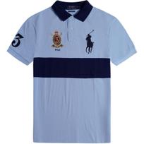 Polo Ralph Lauren SS24 Didelio Ponio Logotipo Siuvinėtas Trumpomis Rankovėmis Polo Marškinėliai Vyriški viršutiniai drabužiai Mėlyna 710649753-001 S