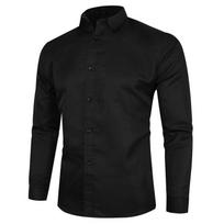 Nauji dideli vyriški marškiniai ilgomis rankovėmis Kelių spalvų Slim Fit marškinėliai Vyriški madingi verslo marškinėliai Vyriški marškinėliai 2XL juoda