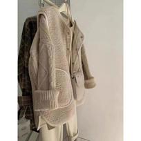 Moteriška rudeninė ėriuko vilnos vintažinė pastorinta liemenė viršutinis drabužis paprastas berankovis laisvalaikio švarkas 2XL smėlis
