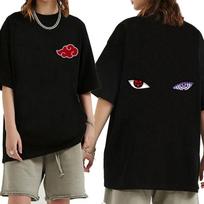 Anime Naruto Vyrų Vasariniai Marškinėliai Harajuku Manga Grafiniai Viršutiniai Marškinėliai Medvilniniai Laisvalaikio Animaciniai Trumpomis Rankovėmis Vasariniai Marškinėliai Streetwear XS juoda