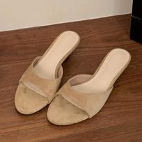 Vasarinė Mada Ploni Žemi Kulniukai Šlepetės Moteriškos Apvalus Atviras Pirštas Paplūdimio Atsitiktiniai Sandalai Moteriškos Mules Šlepetės Zapatos De Mujer 35 abrikosas