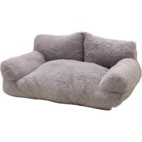 Žieminė pliušinė sofa-lova augintiniui, termoizoliacinė katės šuns būda, plaunamas nuimamas užvalkalas, dėvėjimuisi atsparus kilimėlis, patvari gyvūnų pagalvė, patogi vidaus lova S-55x40x26cm pilka
