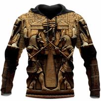 Anubis Egiptas Grafinis Džemperis Vyrams Retro 3D Spausdintas Ilgomis Rankovėmis Megztinis Pavasaris Ruduo Laisvi Džemperiai Marškinėliai Streetwear Viršus S