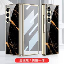 Prabangus dengtas dažyto stiklo dėklas, skirtas Samsung Galaxy Z Fold 7 6, galinio ekrano stiklo apsauginis dangtelis Galaxy Z Fold7 dėklui Galaxy Z Fold5