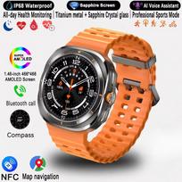2025 Naujas laikrodis 7 Ultra GPS sekimas Išmanusis laikrodis Vyrams Amoled ekranas Širdies ritmas Bluetooth skambutis NFC Sportinis išmanusis laikrodis oranžinė