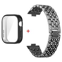 Deimantinis dirželis+Korpusas huawei watch fit 4 Išmaniajai laikrodžio apyrankei huawei watch Fit 4 Pro Apyrankė huawei watch Fit3 Metalinis apyrankės correa A-huawei watch Fit3 juoda