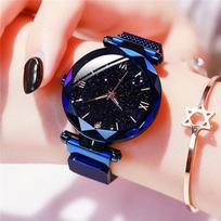 Reloj Mujer Prabangus Žvaigždėtas dangus Moteriški laikrodžiai Magnetinio tinklelio diržas Laikrodis Moteriška madinga suknelė rankinis laikrodis Zegarek Damski
