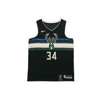 Nike NBA krepšinio marškinėliai Bucks Antetokounmpo Nr. 34 Statement Edition Vyriški viršutiniai drabužiai Juodi AT9806-011 S